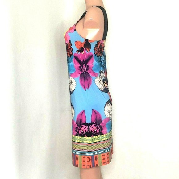 Donna Morgan Multicolor Sheath Dress Stretch Sleeveless Jersey Retro - Picture 3 of 7